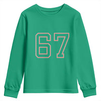 Number 67 Meme Youth Sweatshirt Funny Six Seven Varsity Sports Team Jersey - Wonder Print Shop