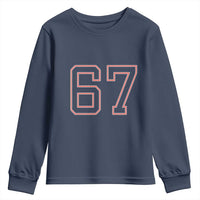 Number 67 Meme Youth Sweatshirt Funny Six Seven Varsity Sports Team Jersey - Wonder Print Shop