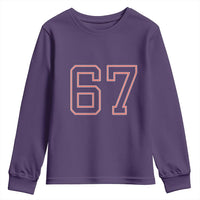 Number 67 Meme Youth Sweatshirt Funny Six Seven Varsity Sports Team Jersey - Wonder Print Shop