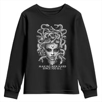Funny Feminist Medusa Youth Sweatshirt Making Men Hard Since 700 B.C Dark Myth Ancient - Wonder Print Shop