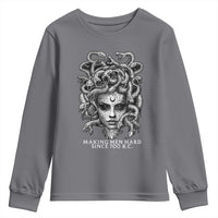 Funny Feminist Medusa Youth Sweatshirt Making Men Hard Since 700 B.C Dark Myth Ancient - Wonder Print Shop