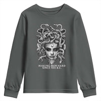 Funny Feminist Medusa Youth Sweatshirt Making Men Hard Since 700 B.C Dark Myth Ancient - Wonder Print Shop