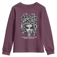 Funny Feminist Medusa Youth Sweatshirt Making Men Hard Since 700 B.C Dark Myth Ancient - Wonder Print Shop