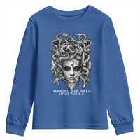 Funny Feminist Medusa Youth Sweatshirt Making Men Hard Since 700 B.C Dark Myth Ancient - Wonder Print Shop