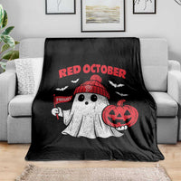 Red October Halloween Ghost Throw Blanket Philadelphia Spooky Pumpkin TS10