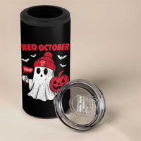 Red October Halloween Ghost 4 in 1 Can Cooler Tumbler Philadelphia Spooky Pumpkin - Wonder Print Shop