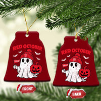 Red October Halloween Ghost Ceramic Ornament Philadelphia Spooky Pumpkin Baseball Fan - Wonder Print Shop