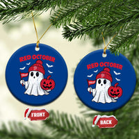 Red October Halloween Ghost Ceramic Ornament Philadelphia Spooky Pumpkin Baseball Fan - Wonder Print Shop