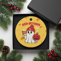 Red October Halloween Ghost Ceramic Ornament Philadelphia Spooky Pumpkin Baseball Fan - Wonder Print Shop