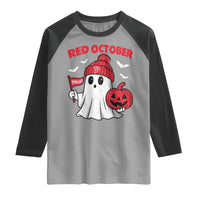 Red October Halloween Ghost Raglan Shirt Philadelphia Spooky Pumpkin TS10