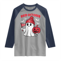 Red October Halloween Ghost Raglan Shirt Philadelphia Spooky Pumpkin TS10
