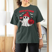 Red October Halloween Ghost T Shirt For Women Philadelphia Spooky Pumpkin TS10
