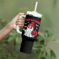 Red October Halloween Ghost Tumbler With Handle Philadelphia Spooky Pumpkin TS10