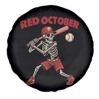 Red October Skeleton Baseball Spare Tire Cover Philadelphia Halloween Costume Funny - Wonder Print Shop
