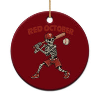 Red October Skeleton Baseball Ceramic Ornament Philadelphia Halloween Costume Funny - Wonder Print Shop