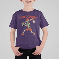 Red October Skeleton Baseball T Shirt For Kid Philadelphia Halloween Costume Funny - Wonder Print Shop