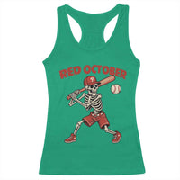 Red October Skeleton Baseball Racerback Tank Top Philadelphia Halloween Costume Funny - Wonder Print Shop