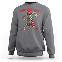 Red October Skeleton Baseball Sweatshirt Philadelphia Halloween Costume Funny - Wonder Print Shop