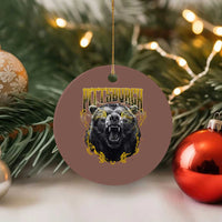 Vintage Pittsburgh Ceramic Ornament Retro Sports Fan Wild Bear Mascot Streetwear Bootleg - Wonder Print Shop