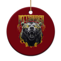 Vintage Pittsburgh Ceramic Ornament Retro Sports Fan Wild Bear Mascot Streetwear Bootleg - Wonder Print Shop