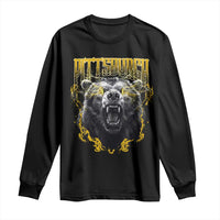 Vintage Pittsburgh Long Sleeve Shirt Retro Sports Fan Wild Bear Mascot Streetwear Bootleg - Wonder Print Shop