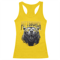 Vintage Pittsburgh Racerback Tank Top Retro Sports Fan Wild Bear Mascot Streetwear Bootleg - Wonder Print Shop