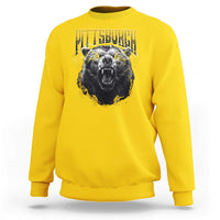 Vintage Pittsburgh Sweatshirt Retro Sports Fan Wild Bear Mascot Streetwear Bootleg - Wonder Print Shop