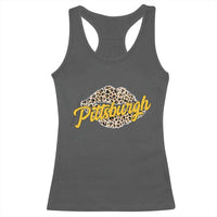Pittsburgh Leopard Lips Racerback Tank Top Steel City Pride Woman Girl - Wonder Print Shop