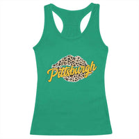 Pittsburgh Leopard Lips Racerback Tank Top Steel City Pride Woman Girl - Wonder Print Shop