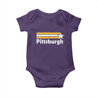 Retro Pittsburgh Baby Onesie Vintage Pennsylvania Stripes 70s 80s 90s - Wonder Print Shop