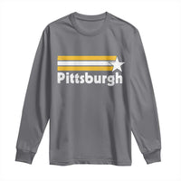 Retro Pittsburgh Long Sleeve Shirt Vintage Pennsylvania Stripes 70s 80s 90s - Wonder Print Shop
