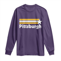 Retro Pittsburgh Long Sleeve Shirt Vintage Pennsylvania Stripes 70s 80s 90s - Wonder Print Shop