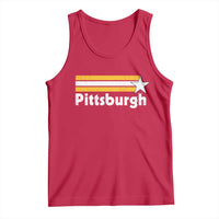 Retro Pittsburgh Tank Top Vintage Pennsylvania Stripes 70s 80s 90s - Wonder Print Shop