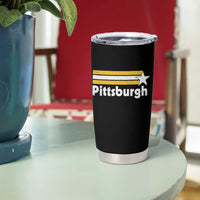 Retro Pittsburgh Tumbler Cup Vintage Pennsylvania Stripes 70s 80s 90s - Wonder Print Shop