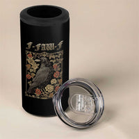 Funny F Caw F Crow 4 in 1 Can Cooler Tumbler Vintage Bird Saying Adult Humor Gothic Tarot Card - Wonder Print Shop