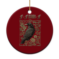 Funny F Caw F Crow Ceramic Ornament Vintage Bird Saying Adult Humor Gothic Tarot Card - Wonder Print Shop