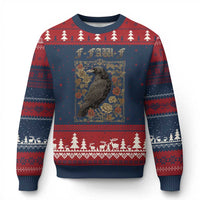 Funny F Caw F Crow Ugly Christmas Sweater Vintage Bird Saying Adult Humor Gothic Tarot Card - Wonder Print Shop