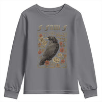 Funny F Caw F Crow Youth Sweatshirt Vintage Bird Saying Adult Humor Gothic Tarot Card - Wonder Print Shop