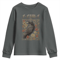 Funny F Caw F Crow Youth Sweatshirt Vintage Bird Saying Adult Humor Gothic Tarot Card - Wonder Print Shop