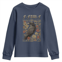 Funny F Caw F Crow Youth Sweatshirt Vintage Bird Saying Adult Humor Gothic Tarot Card - Wonder Print Shop