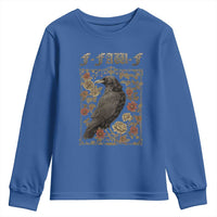 Funny F Caw F Crow Youth Sweatshirt Vintage Bird Saying Adult Humor Gothic Tarot Card - Wonder Print Shop