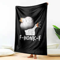 Silly Goose Meme Throw Blanket Retro F-Honk-F Funny Farm Animal - Wonder Print Shop