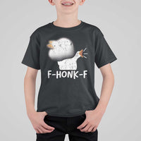 Silly Goose Meme T Shirt For Kid Retro F-Honk-F Funny Farm Animal - Wonder Print Shop