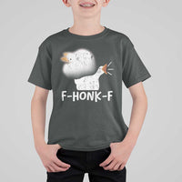 Silly Goose Meme T Shirt For Kid Retro F-Honk-F Funny Farm Animal - Wonder Print Shop