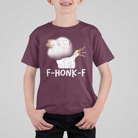 Silly Goose Meme T Shirt For Kid Retro F-Honk-F Funny Farm Animal - Wonder Print Shop