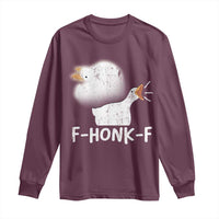 Silly Goose Meme Long Sleeve Shirt Retro F-Honk-F Funny Farm Animal - Wonder Print Shop