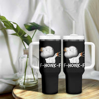 Silly Goose Meme Tumbler With Handle Retro F-Honk-F Funny Farm Animal - Wonder Print Shop