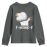 Silly Goose Meme Youth Sweatshirt Retro F-Honk-F Funny Farm Animal - Wonder Print Shop
