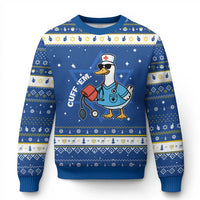 Goose Nurse Hanukkah Ugly Sweater Cuff Em Cute Nursing Graduation Gift - Wonder Print Shop