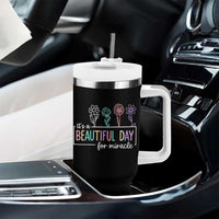 Its a Beautiful Day For IVF Miracle Tumbler With Handle Transfer Day Infertility Support Gift - Wonder Print Shop